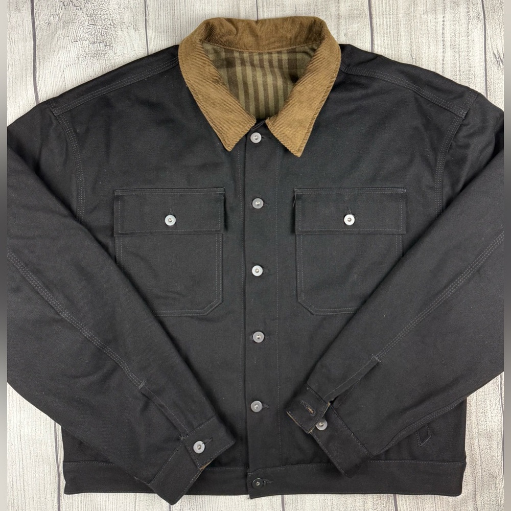EUC! YEEZY Season 6 Unreleased Sample Denim Canvas Jacket Black Sz Large
